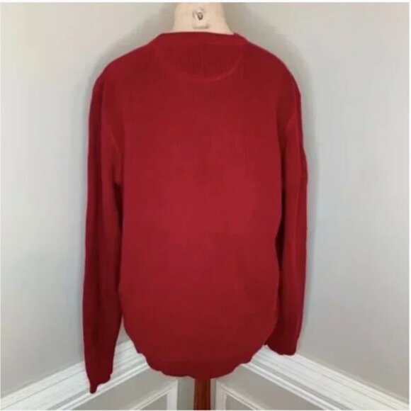 Eddie Bauer Men's Maroon Vintage Crew Neck Ribbed Long Sleeve Sweater Size Large - Picture 2 of 5
